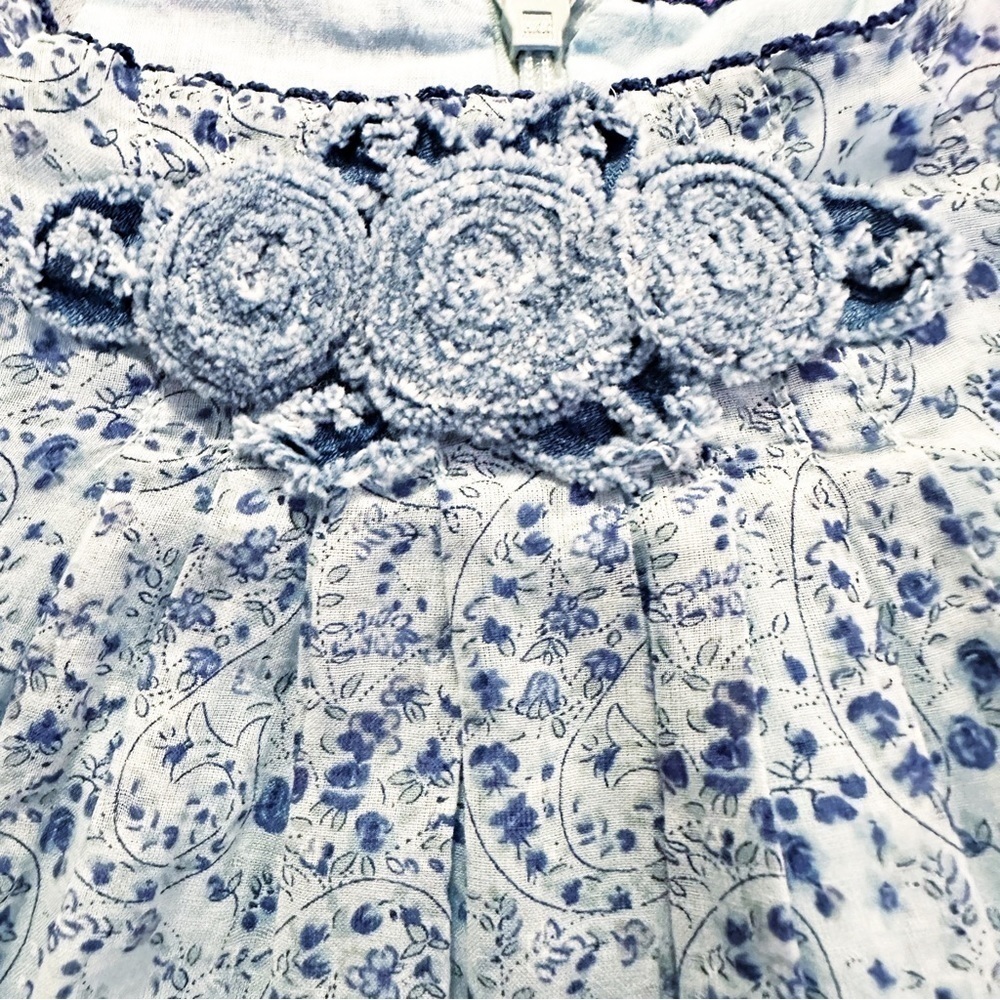 Charabia Cotton Children’s Dress Blue Floral Size 6A - Picture 4 of 6